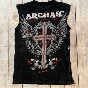 Archaic by affliction cut off sleeve tee M